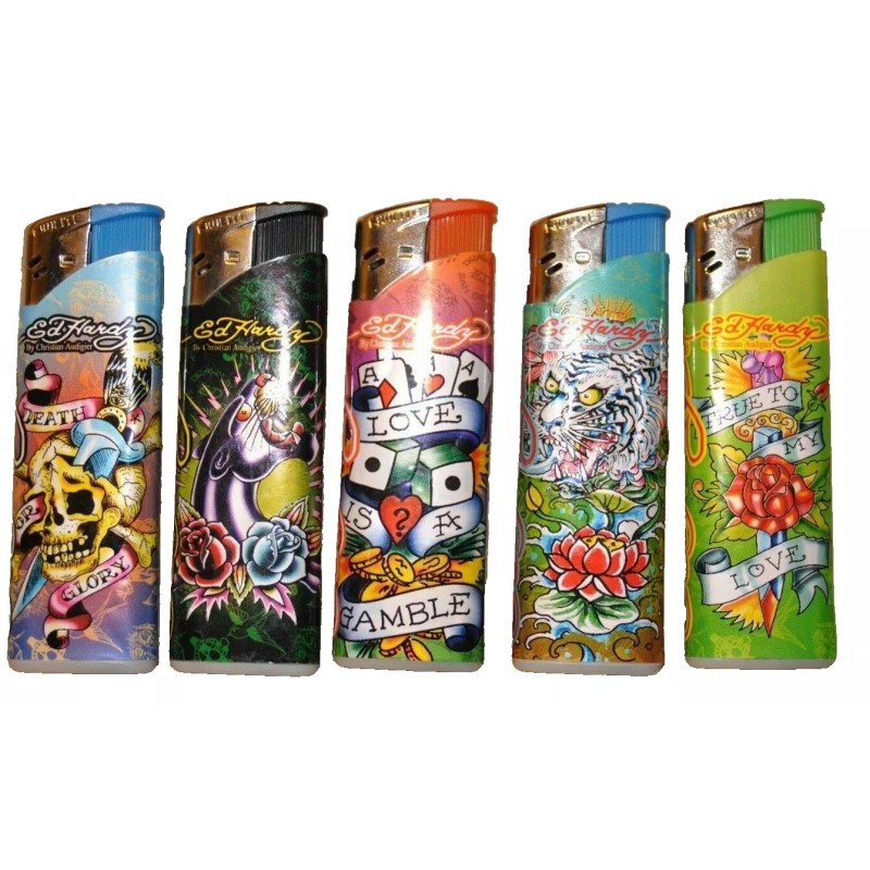 Ed Hardy 5 PC Ed Hardy Lighters Tattoo Different Design