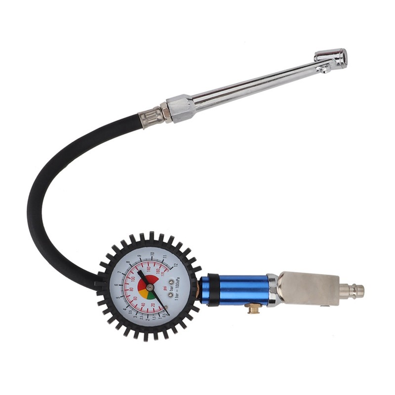 12 Bar Self clamping Tire Inflator with Air Pressure Gauge