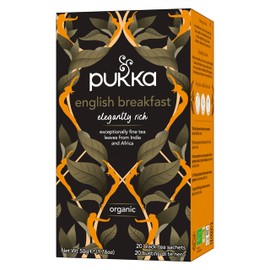 Pukka Herbs | Elegant English Breakfast Organic Tea Box | Black Tea | Perfect For A Refreshing Uplift | 4 Packs | 80 Tea Bags