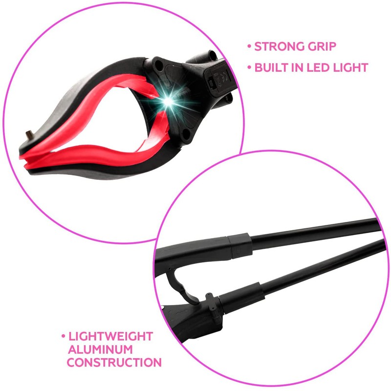 Grabber Tool 19" Aluminum Magnetic Claw with LED Light, Lightweight