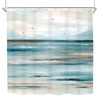 KOMLLEX Abstract Beach Shower Curtain for Bathroom Decor Teal Oil