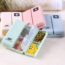 EACHPT Tablettenbox 4 Stück Pillendose Kunststoff Wasserdich, 7 Fächer Tragbarer Pillen-OrganizerMagnetische Faltbare Pillendose für Tägliche und Reise Medikamentenbox Vitamine Fischöle