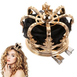 Garneck 1pc Mini King Crown Hairpin for and Adults - Royalty Inspired Hair Clip for Parties - Costumes and Special Occasions for Dress Up and Themed Events