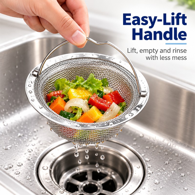 Stainless Steel Kitchen Sink Strainer Basket for Food Scraps –