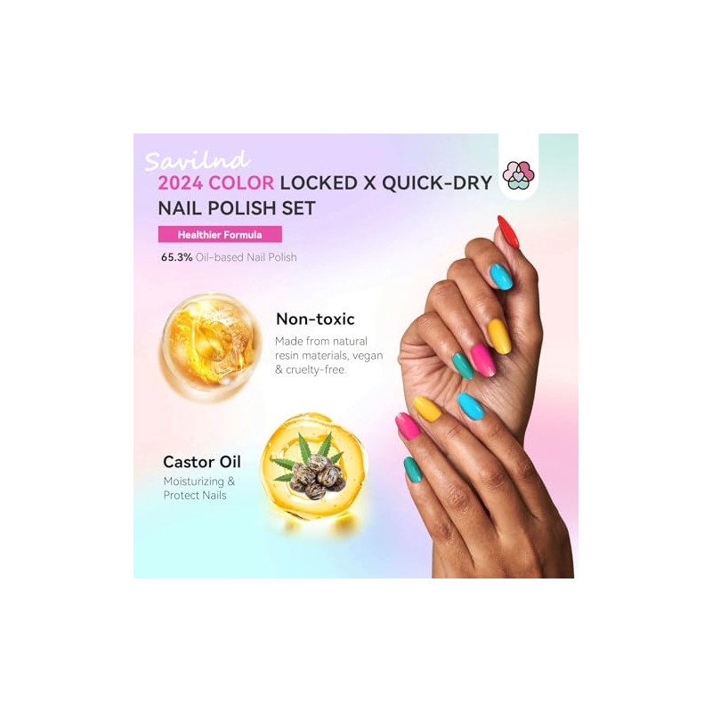 SAVILAND Juego de Esmalte de Uñas Secado Al Aire 36Pcs