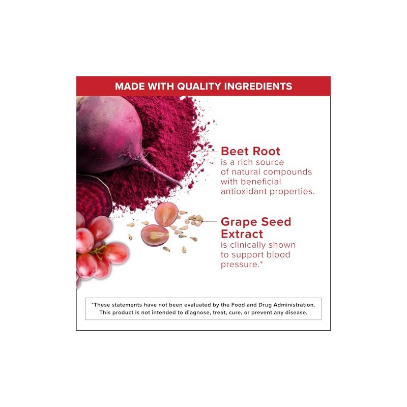Qunol Beets Chews for Blood Pressure Support, 3 in 1