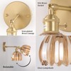 Shenmoyl Vintage Battery Operated Wall Sconce with Amber Tulip Glass