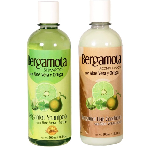 Set of Bergamot Shampoo and Conditioner 500ml, Shampoo y Acondicionador de Bergamota