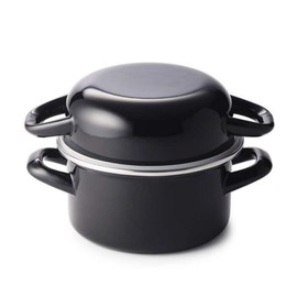 DEAN & DELUCA Casserole S Black (5.5 inches) Double Handed Pot Enamel IH Diameter 5.5 x Height 3.1 inches (14 cm) x Height 1.1 L