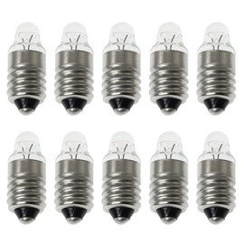 SQXBK 10PCS 2.2V0.25A Mini Screw Base Light Bulbs E10 Screw Base Flashlight Bulbs Light Mini Lamps Miniature Screw Base Light Bulbs for Home Experiment Circuit Electrical Test Accessories
