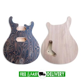 Yinfente Electric Guitar body HH pickups Mahogany maple wood Flame veneer Set in heel