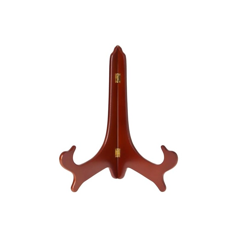 Bard's Hinged Walnut MDF Wood Plate Stand, 14" H x