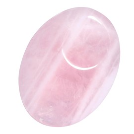 Nupuyai Rosenquarz Handschmeichler Stein Daumenstein Edelstein Oval Kristall Heilstein für Ängste und Stress, Meditation, Massage, Gua Sha, SPA