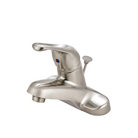 Kingston Brass KB518B Wyndham 4-Inch Centerset Single Loop Handle Lavatory Faucet with Brass Pop-Up, Brushed Nickel