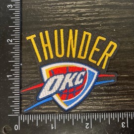 Black OKLAHOMA CITY OKC THUNDER  IRON ON EMBROIDERED PATCH BASKETBALL