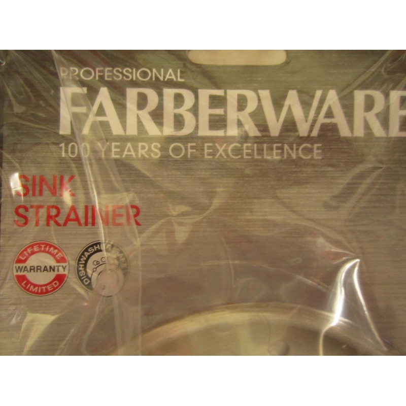 Farberware Professional Sink Strainer,Fits Standard Sinks Stainless Steel/ Black