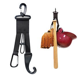 AJFHKJ Baseball Softball Gear Hanger Dugout Organizer -Multipurpose Hanging Buckle Metal Hangers for Hold Outdoor Sports Equipment, Camping, Gloves, Helmets, Bats, Water Bottle Holder (Black)