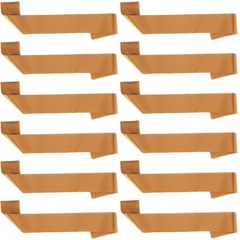 Bulk Blank Sash for Women Men Birthday Bridal Shower Wedding Party Graduation DIY Supplies Gold, 12 Pack