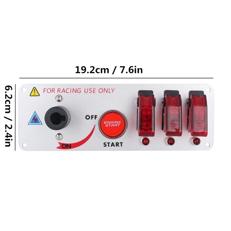 Yosoo Q2YY 12V LED Car Switch Panel Ignition Switch Panel