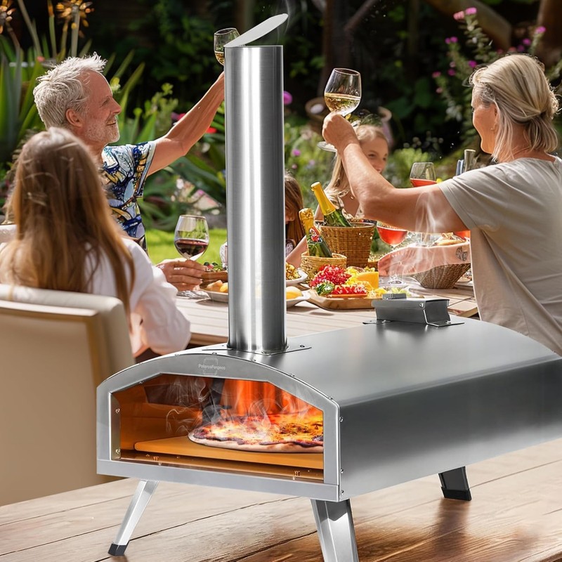 12” Portable Wood Fired Pizza Oven - Stainless Steel Pellet