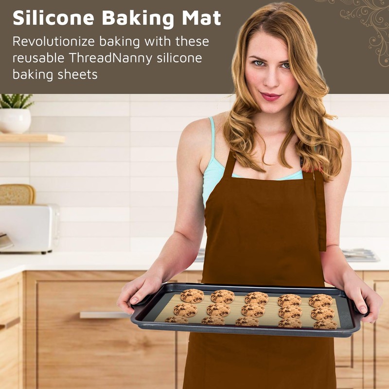 4 Pack Silicone Baking Mat Nonstick 2 Half and 2