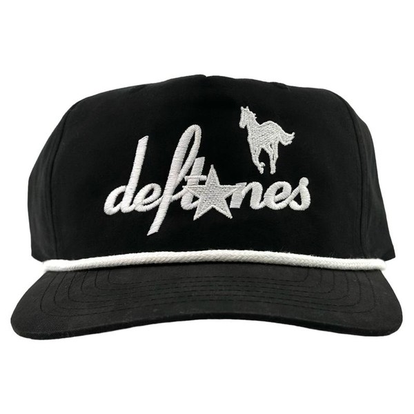 DEFTONES White PONY SnapBack Custom Embroidered Cap Hat - Color: