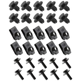 Dixhills 30 Pieces Car Engine Cover Screws, Fixed Nut Clamps, Plastic Clip Mounts for Underway, Engine Protection Fixings Compatible with Nissan Qashqai Models 2014-2020