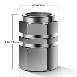 SAVITA 8 Packs Aluminum Tire Valve Stem Caps with Gasket Universal Hexagon Valve Covers Replacement for Cars, SUV, Bike, Motorcycles | Heavy-Duty, Airproof Seal | Screw-On, Easy-Grip (Silver)