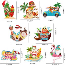 HOWAF 30pc Christmas July Hanging Swirls Decorations, NO-DIY Christmas July Party Decorations, July Mele Kalikimaka Christmas Decorations Flamingo Beach Tropical Hawaiian Christmas Decorations