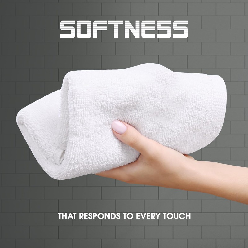 Oakias 100% Cotton Wash Cloths 60 Pack White - 12