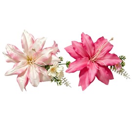 2 x Bohemian Flower Hair Clips Hawaiian Hair Pin Fabric Artificial Tropical Flower Hair Clip Hair Accessories Summer Beach Hair Accessories