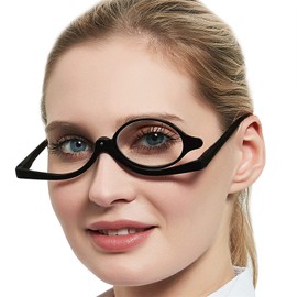 OCCI CHIARI Makeup Reading Glasses Women Magnifying Flip Down Cosmetic Readers for Women (Black, 3.0)