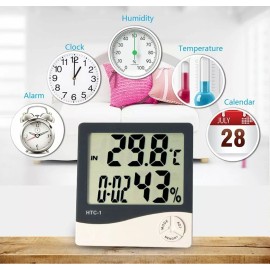 Unbranded/Generic Thermometer Indoor Digital LCD Hygrometer Temperature Humidity Meter Alarm Clock