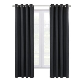 Loft Living Spirit Total Blackout Textured Curtain Panel 52" x 95" in Black