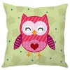 the purple tree Polyester Blend Cute Cartoon Cushion Cover for Kids, 12x12-inches (Multicolour)