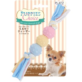 Puppy's Choice Dog Toy Milky Teaser Triple Ball Blue