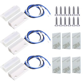 Gebildet Gebildet 3 sets White Magnetic Switch Wiring NO/NC Recessed Door Sensor Hidden Window Contact Reed Switch for Access Control Replace Alarm System