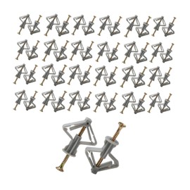 Smgda Plasterboard Fixings, 100PCS Plasterboard Wall Plugs and Screws Set(50 Anchors + 50 Screws), Heavy Duty Raw Plugs Screws, Butterfly Expansion Tube Pipe for Hollow Drywall Cavity Wall