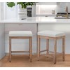 RNKSFX Counter Height White Bar Stools Set of 2 for