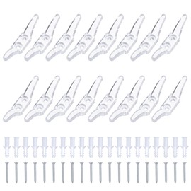 beinkmake 16Pcs Cord Cleats for Blinds Safety Rope Cleats Plastic Transparent Blind Cord Cleat with Screws for Window Blinds Curtains Sun Shades Ropes