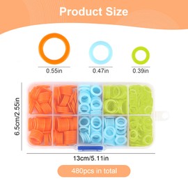 lahnao Pack of 480 Plastic Stitch Markers, Colourful Stitch Markers Knitting with Portable Storage Container, Stitch Markers Crochet for DIY Sewing, Knitting, Crochet, Crafts