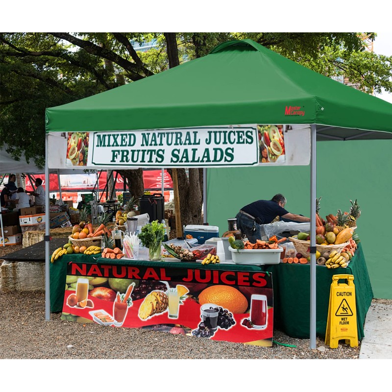 MASTERCANOPY Durable Pop-up Canopy Tent with 1 Sidewall (10'x10',Forest Green)
