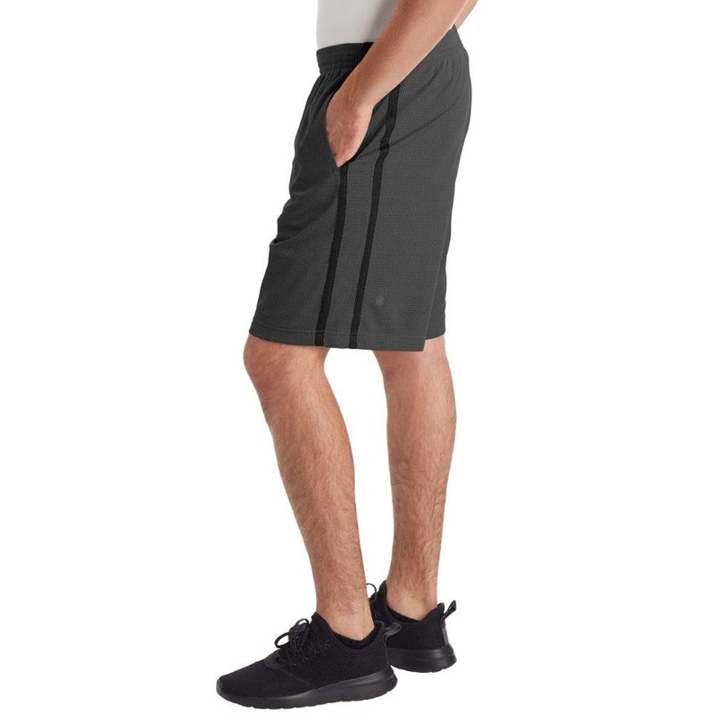 C9 Champion Men's Mesh Shorts-10" Inseam, Railroad Gray/Ebony, L