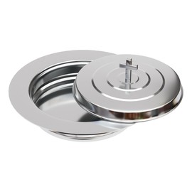 1PC Holy Communion Tray for Churches with Lid, Stainless Steel Communion Bread Tray Plates Polished Church Supplies Ware,Silver