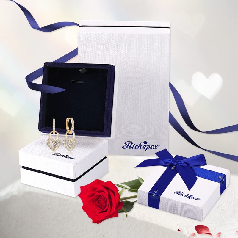 Flor Pendientes de Aro Para Las Mujeres, 18k Chapado en