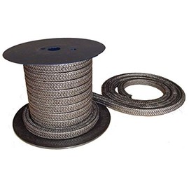 Minseal 1200 - Graphitized Expanded PTFE Graphite Braided Compression Packing for Pump Gland or Valve Stem or Mechanical Seal, 1/2" x 1/2", 8 Feet (Select Sizes 1/8" ~ 1")