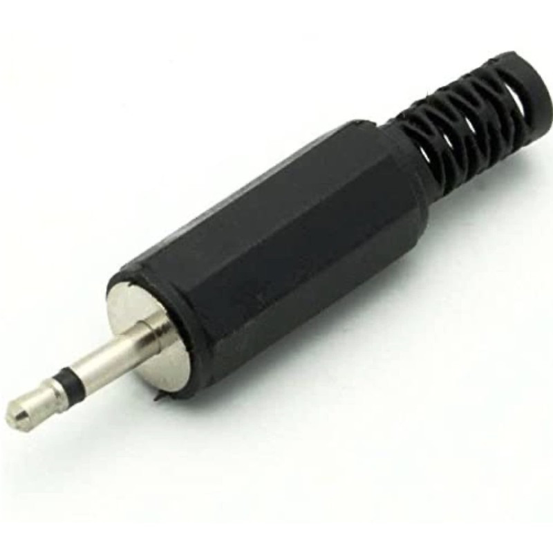 CESS 2.5mm TS Male Plug Jack Black Audio Cable Connectors