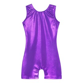 EQSJIU Green Girls Gymnastics Leotards with Shorts Pure Purple Shiny Sparkle Leotard for Girls Gymnastics 4t 5t 4-5t Dance Class