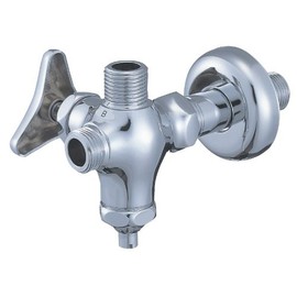 SANEI V2220LAD-X2-13 D-Type Branch Stop Faucet Body, Common Type, Angle Handle, Left Side