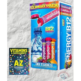Zipfizz Healthy Energy Drink Mix, Variety Pack, 30 Tubes (1 Pack)+BETTER GUIDE VITAMINS SUPLLEMENTS FREE BOOK